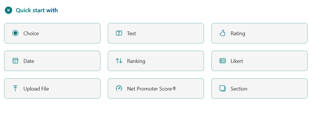 Selecting question type