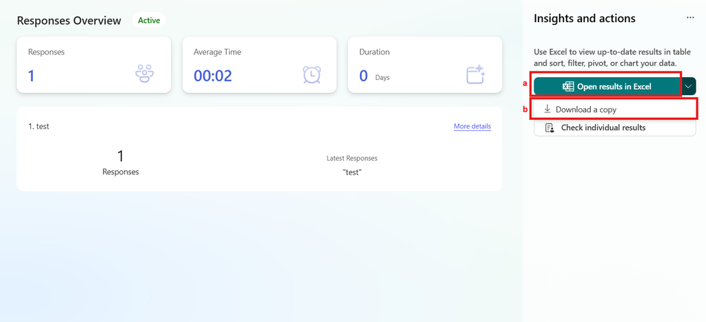 Viewing responses in Excel